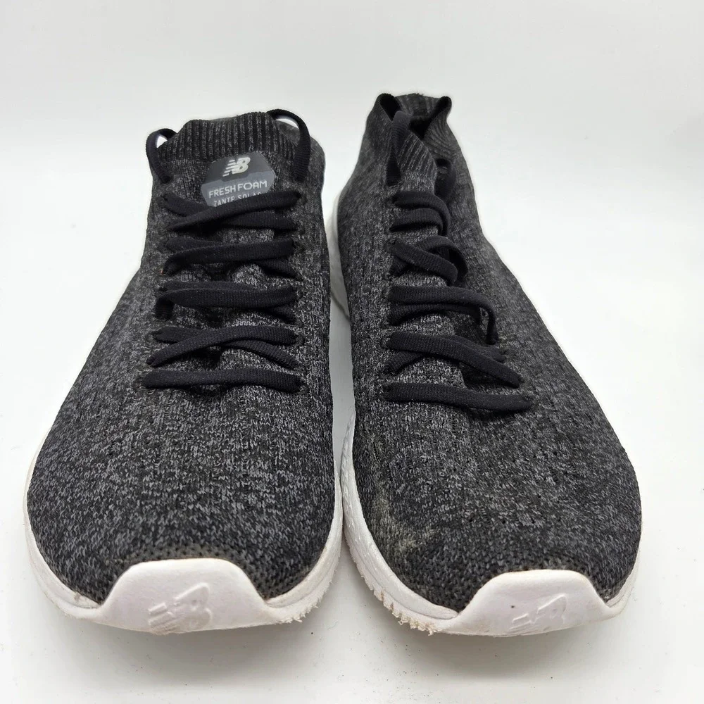 New Balance Fresh Foam Zante Solas Mens 10 Black Grey Knit Running Shoes MZANSBB
